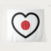 Tenture Japon | Coeur du drapeau japonais (Devant (Horizontal))