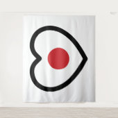 Tenture Japon | Coeur du drapeau japonais (Devant)