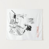 Tenture japonais, encre, art, geisha, graphisme, (Devant (Horizontal))