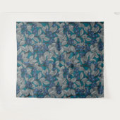 Tenture Jardin aux bleuets, bleu et gris (Devant (Horizontal))