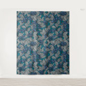 Tenture Jardin aux bleuets, bleu et gris (Devant)