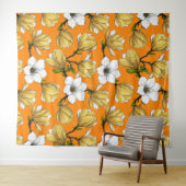 Tenture Jardin de Magnolia en jaune (En situation (horizontale))