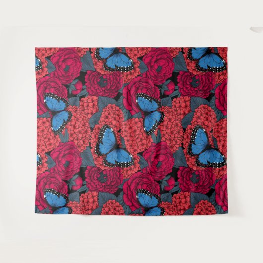 Tenture Jardin de morpho bleu (Devant (Horizontal))