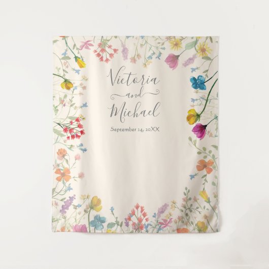 Tenture Jardin fleuri fleur sauvage délicieux Mariage (Devant)