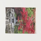 Tenture Jardin japonais Lanterne et Feuilles d'érable roug (Devant (Horizontal))