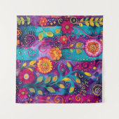 Tenture Jardin psychédélique - Whimsy en fleurs (Devant (Horizontal))