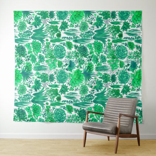 Tenture Jardin succulent (En situation (horizontale))