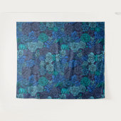 Tenture Jardin succulent en bleu (Devant (Horizontal))