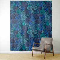 Jardin succulent en bleu