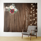 Tenture Jarre Mason Floral Bourgogne Rustique pour Mariage (En situation (horizontale))