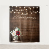 Tenture Jarre Mason Floral Bourgogne Rustique pour Mariage (Devant)