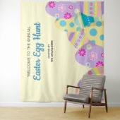 Tenture Jaune annuel chasse aux oeufs de Pâques photo colo (En situation)