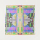 Tenture Jaune bleu violet géométrique (Devant (Horizontal))