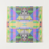 Tenture Jaune bleu violet géométrique (Devant)