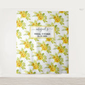Tenture Jaune fleurs d'aquarelle fleurie nuptiale (Devant)