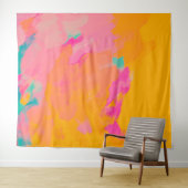 Tenture Jaune Orange rose vif Coloré Art Abstrait (En situation (horizontale))