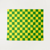 Tenture Jaune vert À damiers Motif chèque (Devant (Horizontal))