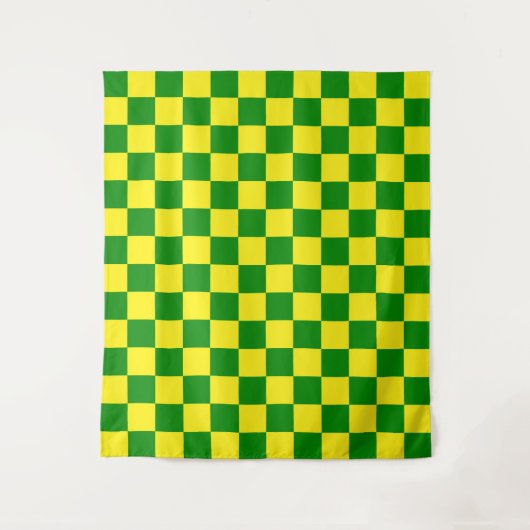Tenture Jaune vert À damiers Motif chèque (Devant)