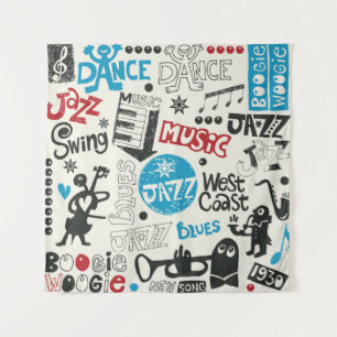 Tenture Jazz Doodle : Mélange de Musique Eclectique