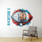 Tenture Je crois en le style Graffiti du Père Noël (En situation (horizontale))