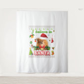 Tenture Je Crois En Père Noël Pomeranian Chien Noël (Devant)