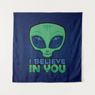Tenture Je Crois En Vous Alien De Dessin Amical