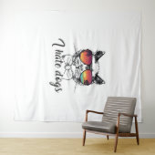 Tenture Je déteste les chiens Dons Drôle Drôle Cadeaux pou (En situation (horizontale))