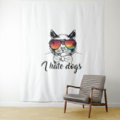 Tenture Je déteste les chiens Dons Drôle Drôle Cadeaux pou (En situation)