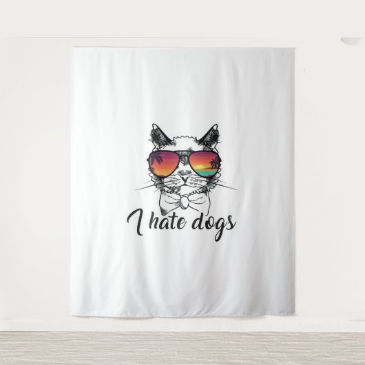 Tenture Je déteste les chiens Dons Drôle Drôle Cadeaux pou (Devant)