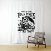 Tenture Je ne suis pas toujours une épave de train Hallowe (En situation)