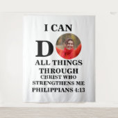 Tenture Je peux faire tout ce que Christian photo Bible ve (Devant)