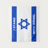 Tenture Je suis debout avec Israël texte coutume drapeau I (Devant)