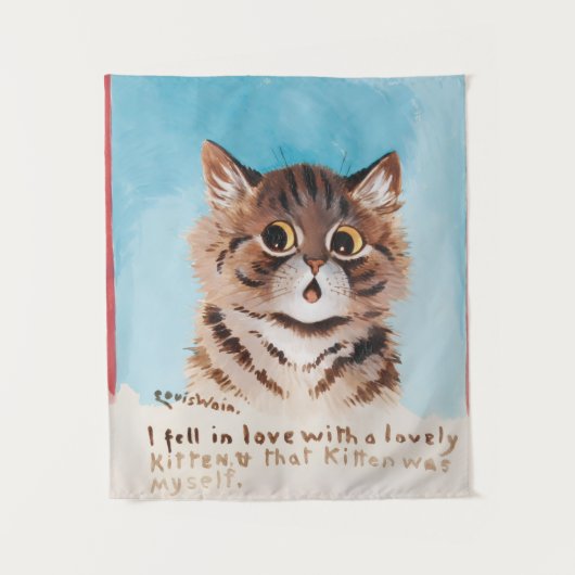Tenture Je suis tombée amoureuse d'un chaton (Moi-même) (Devant)