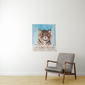 Tenture Je suis tombée amoureuse d'un chaton (Moi-même) (En situation)