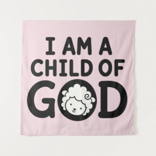 Tenture JE SUIS UN ENFANT DE DIEU Cadeau de Baby Shower