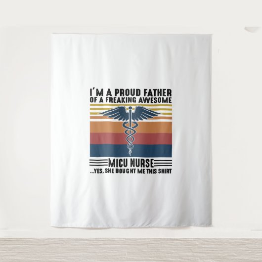 Tenture Je suis un père fier d'un Micu génial et fou (Devant)