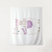 Tenture Je t'aime beaucoup - Drôle Llama (Devant)