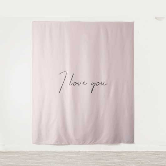 Tenture Je T'Aime Citer Mariage Valentines Day Blush Pink (Devant)
