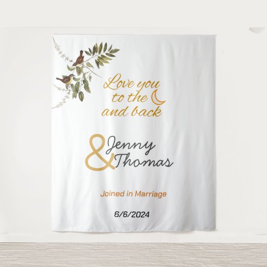 Tenture Je t'aime jusqu'à la Lune et retour modifiable (Devant)