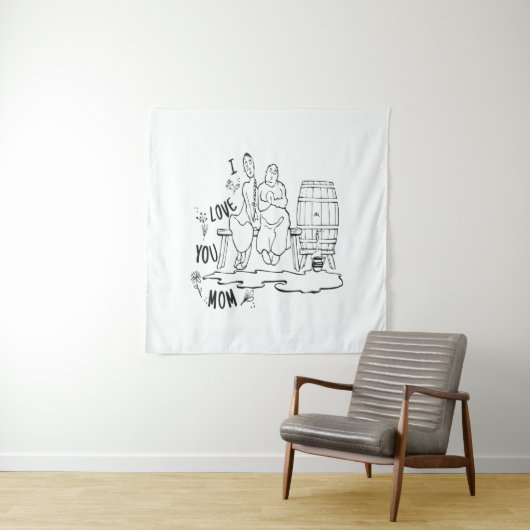 Tenture Je t'aime maman ! T-shirts (En situation)