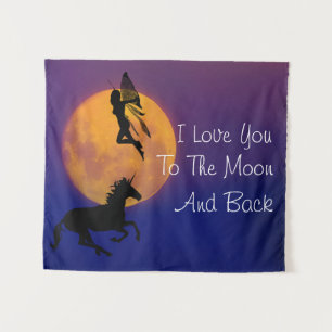 Tenture Je t'aime sur la Lune et de retour