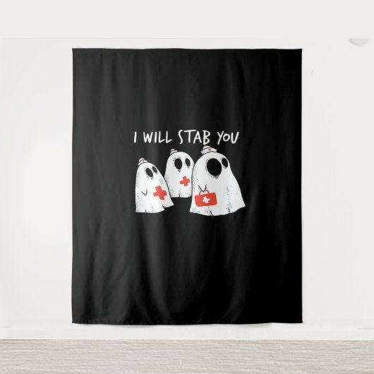 Tenture Je Te Te Te Te Fantôme Infirmière Drôle RN Hallowe (Devant)