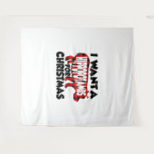 Tenture Je veux un hippopotame pour Noël (Devant (Horizontal))