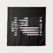 Tenture Je vote pour le condamné Felon Pro Trump 2024 (Devant (Horizontal))
