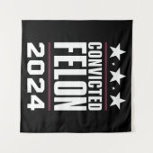 Tenture Je vote pour le condamné Felon Pro Trump 2024 (Devant (Horizontal))