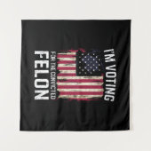 Tenture Je vote pour le condamné Felon Pro Trump 2024 (Devant (Horizontal))