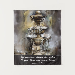 Tenture Jean 4:14 Quiconque boit l'eau que je donne à la B