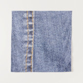 Tenture Jeans bleus : texture cousue détaillée. (Devant (Horizontal))