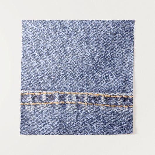 Tenture Jeans bleus : texture cousue détaillée. (Devant)