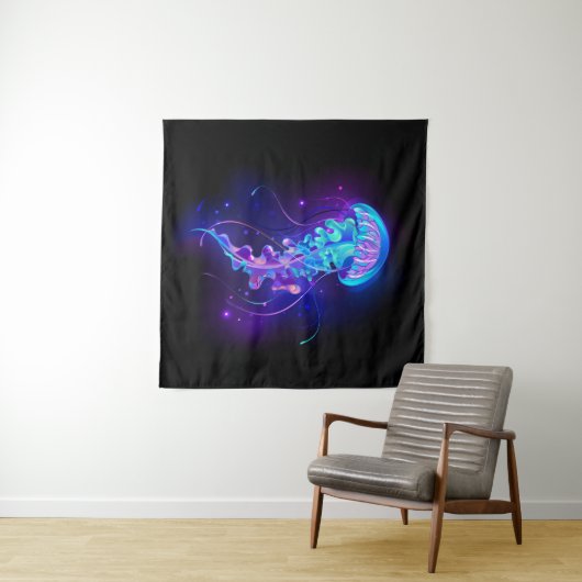 Tenture Jellyfish éclatante couleur (En situation (horizontale))